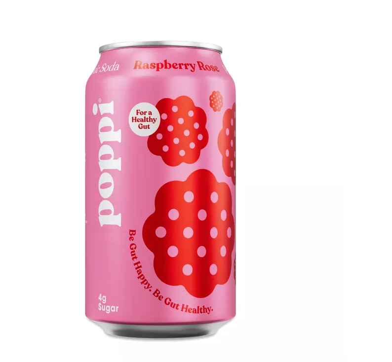rasperry rose poppi soda can
